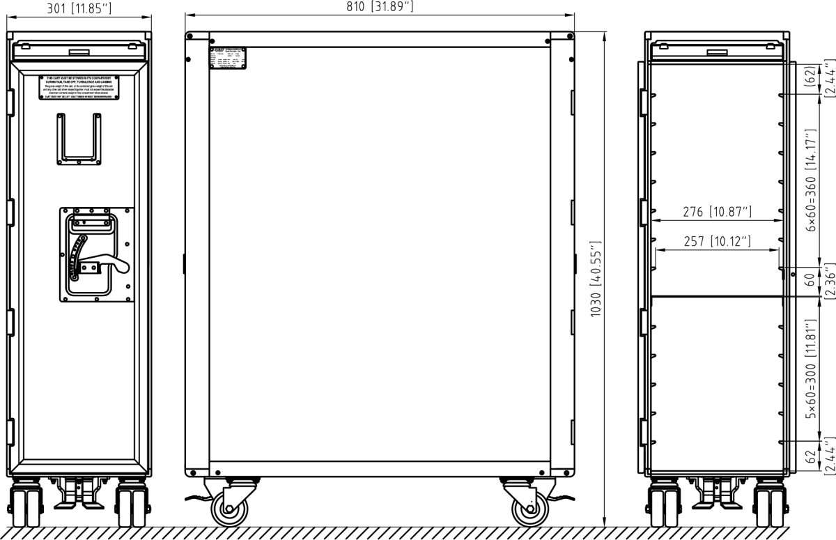 Drawing for Full Size Cart with Dry Ice Trays